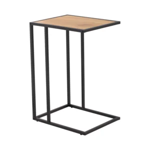 Bradford Laptop Table | Oak Colour Top, Matt Black Epoxy Colour Frame