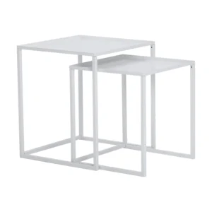 Cariad Nest Of 2 Coffee Table Set | Matt White Epoxy