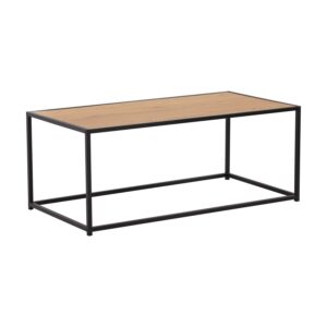 Bradford Coffee Table | Oak Colour Top, Matt Black Epoxy Colour Frame
