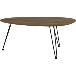 Corwin Large Coffee Table | Cocoa Colour Top With Matt Black Epoxy Leg