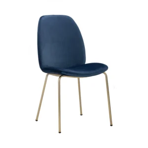 Adelia Dining Chair | Gold Colour Leg, Jungle Green Colour Veloutine Fabric
