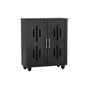 Hasting Low 2 Door Shoe Cabinet | Black Colour