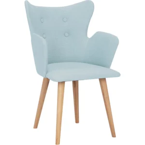 Kachina Dining Chair | Oak Leg, Aquamarine Colour Crepon Fabric