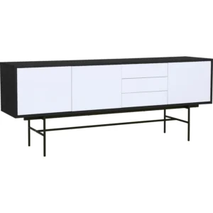 Miller 2.0m Sideboard | Black Colour Veneer Body, White Colour Door