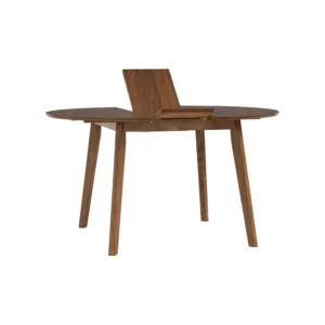 Werner Dia 1100+300 Round Extension Table | Cocoa Colour Leg, Walnut Veneer Top