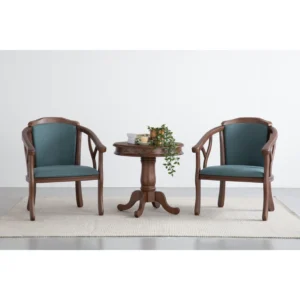 Nazra lounge set | Cocoa colour frame, Nile Green colour Challis fabric seat & back