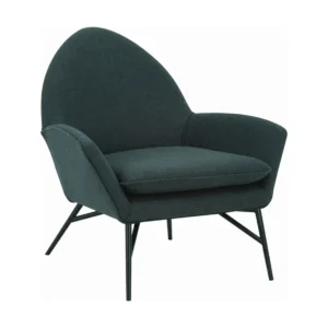 Lavinda Lounge Chair | Matt Black Epoxy Leg, Lava Colour Serge Fabric