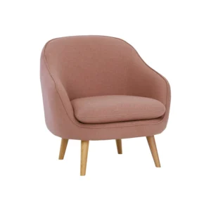 Prius Single Seater Sofa | Oak Leg, Burnt Umber Colour In Dimity Fabric