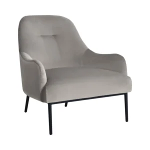 Brixton lounge chair | Matt Black Epoxy leg, Abalone colour in Veloutine fabric