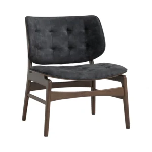Heath lounge chair | Cocoa colour leg, Black colour Arctus fabric