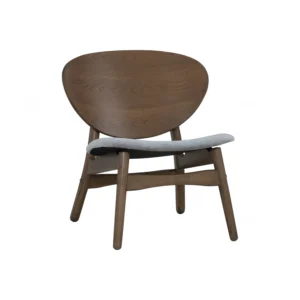 Polara lounge chair | Cocoa colour frame, Steel colour Baxmal fabric