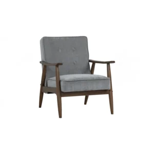 Baja 1 Seater Sofa | Cocoa Colour Frame, Steel Colour Baxmal Fabric