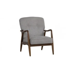 Figaro 1 Seater Sofa | Cocoa Colour Frame, Steel Colour Moleen Fabric
