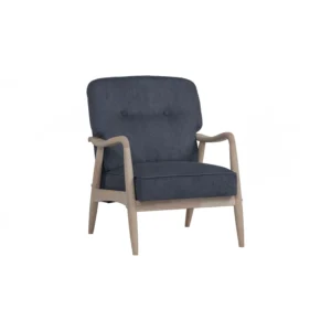 Figaro 1 Seater Sofa | Cocoa Colour Frame, Steel Colour Moleen Fabric