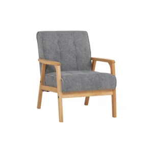 Tucson 1 Seater Sofa | Natural Colour, Cool Grey Colour Gem Fabric (Pet Friendly Fabric)