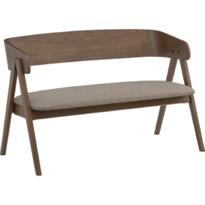 Carter 2 seater lounge chair | Cocoa colour frame,Harmonic Tan colour Dimity fabric seat