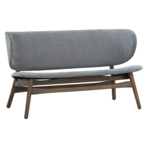 Polara 2 Seater Lounge Chair | Cocoa Colour Frame, Steel Colour Baxmal Fabric