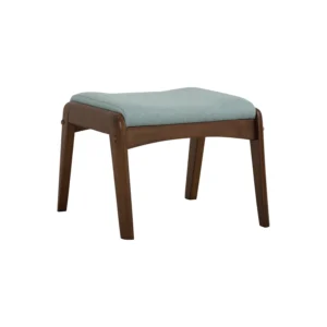 Scenic Ottoman | Cocoa Colou Frame, Aquamarine Colour Drill Fabric