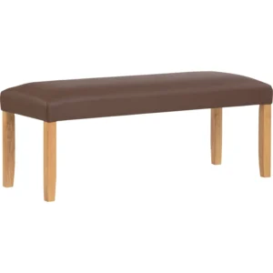 Mesi Bench | Natural Leg, Mocha Colour Vinyl