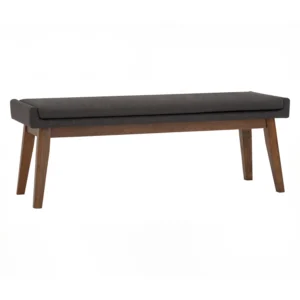 Chanel 1.4m Bench | Cocoa Colour Leg And Battleship Grey Colour Drill Fabric