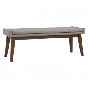 Chanel 1.4m Bench | Cocoa Colour Leg And Light Grey Colour Drill Fabric