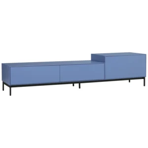 Lowell 1.2m Tv Cabinet | Baby Blue Colour Body With Matt Black Epoxy Leg