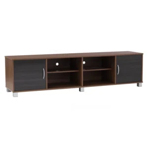 Dayton 1.8m Tv Cabinet | Natural Walnut Colour, Black Ash Colour Door
