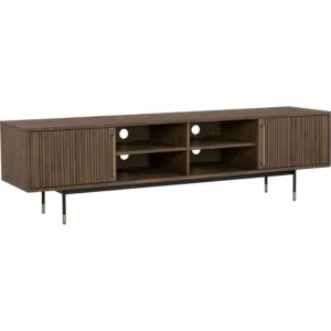 Hamilton 2.0m Tv Cabinet | Sand Black Colour Leg, Toffee Colour Body