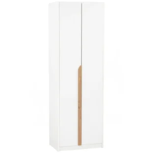 Mando 2 Door Wardrobe | White Colour Body, Oak Colour Handle