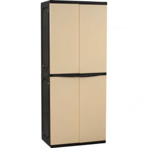 Optimus Large Wardrobe | Black Colour Body, Beige Colour Door