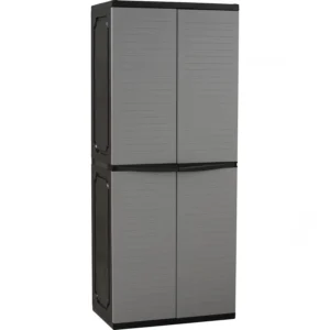 Optimus Large Wardrobe | Black Colour Body, Grey Colour Door
