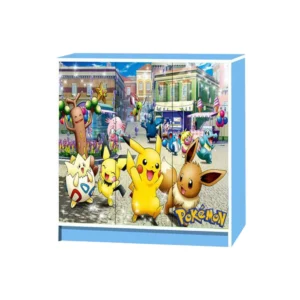 Wonderland 3 Door Cartoon Cabinet | Blue Colour