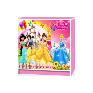 Wonderland 3 Door Cartoon Cabinet | Pink Colour