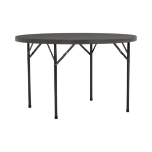 Jaden Dia 1200 Round Table | Black Colour Folding Leg, Grey Colour Top