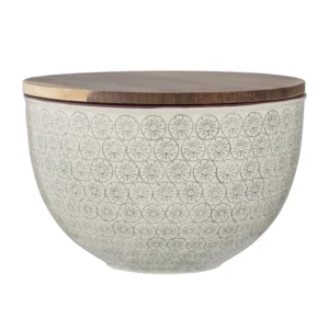 230ø Bowl With Lid | White And Nature Colour